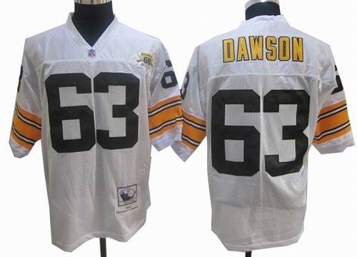 pittsburgh steelers 63 dermonttt dawson white 1982 throwback 60th patch jerseys