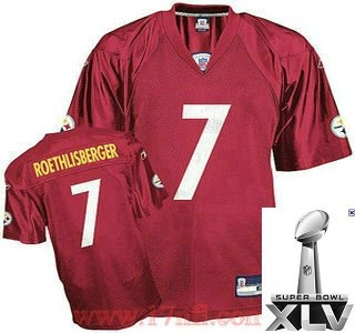 pittsburgh steelers 7 ben roethlisberger red qb practice jersey {2011 super bowl xlv }