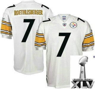 pittsburgh steelers 7 roethlisberger white jerseys {2011 super bowl xlv }