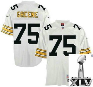 pittsburgh steelers 75 joe greene throwback white jerseys {2011 super bowl xlv }