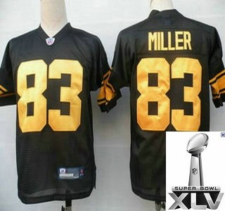 pittsburgh steelers 83 heath miller black(yellow number){2011 super bowl xlv }