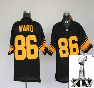 pittsburgh steelers 86 hines ward black yellow number {2011 super bowl xlv }
