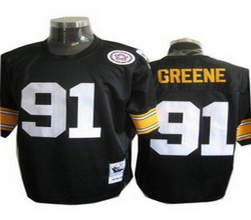pittsburgh steelers 91 kevin greene throwback black jerseys