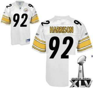 pittsburgh steelers 92 james harrison white {2011 super bowl xlv }