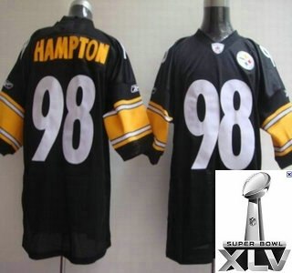 pittsburgh steelers 98 casey hampton black jerseys {2011 super bowl xlv }
