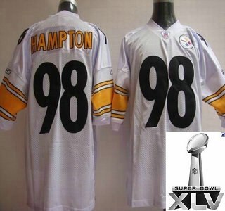pittsburgh steelers 98 casey hampton white jerseys {2011 super bowl xlv }