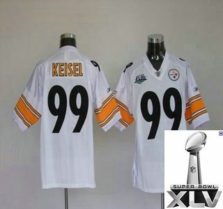 pittsburgh steelers 99 keisel white jerseys {2011 super bowl xlv }