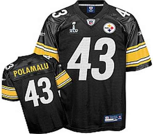 pittsburgh steelers troy polamalu 43 super bowl xlv team color jersey
