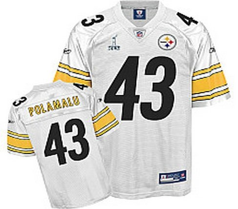 pittsburgh steelers troy polamalu 43 super bowl xlv white jersey