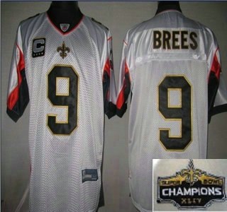 NFL jerseys new orleans saints 9 drew brees white super bowl xliv championship NFL jerseys new orleans saints 9 drew brees white super bowl xliv championship