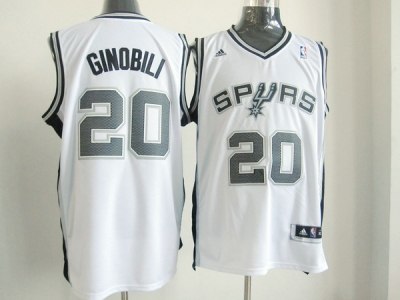san antonio spurs #20 ginobili white(revolution 30 swingman)