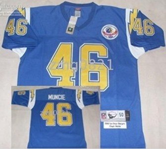 san diego chargers #46 muncie light blue throwback jersey