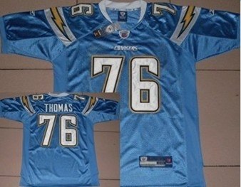 san diego chargers #76 cam thomas light blue jersey