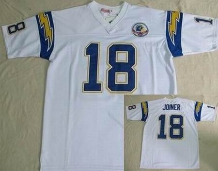 san diego chargers 18 charlie joiner white throwback jersey