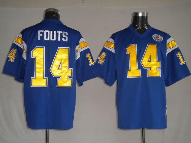 san diego chrgers 14 dan fouts blue throwback jer