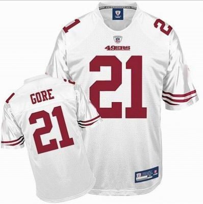 san francisco 49ers #21 frank gore white jersey new for 2009