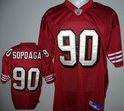 san francisco 49ers #90 sopoaga jersey red