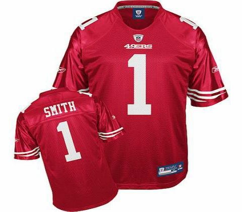 san francisco 49ers 1 troy smith team color jersey red