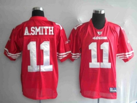 san francisco 49ers 11# a.smith red