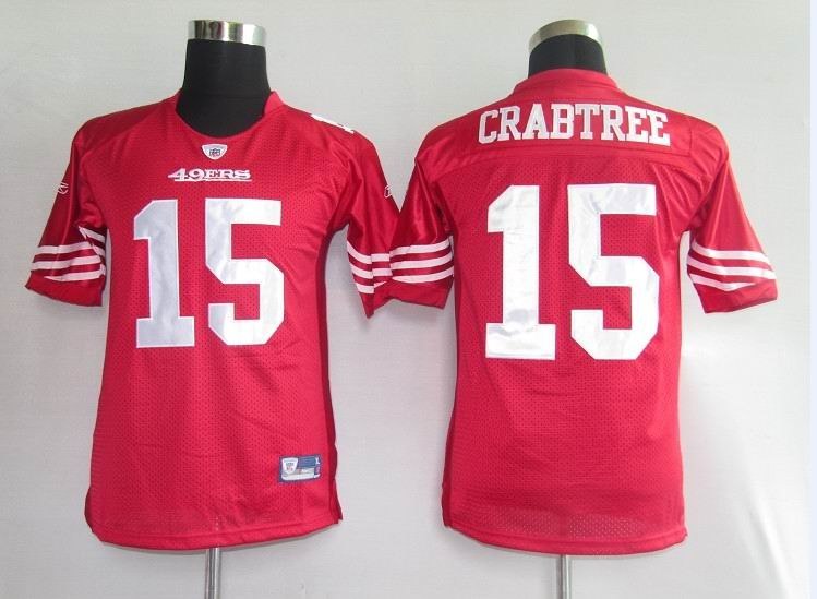 san francisco 49ers 15 crabtree red jersey