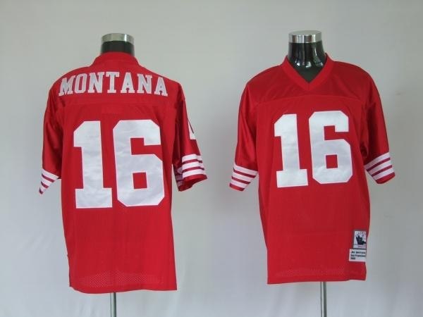 san francisco 49ers 16 joe montana red throwback jerseys