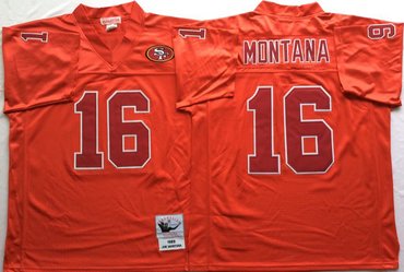 san francisco 49ers 16 joe montana red throwback jerseys