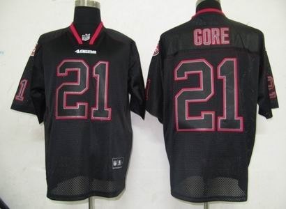 san francisco 49ers 21 frank gore lights out black jersey