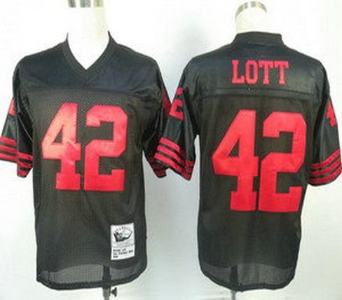 san francisco 49ers 42 lott throwback black jerseys