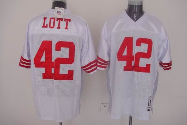 san francisco 49ers 42 ronnie lott white throwback