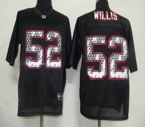 san francisco 49ers 52 patrick willis black united sideline jerseys