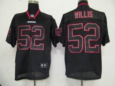 san francisco 49ers 52 patrick willis lights out black jersey