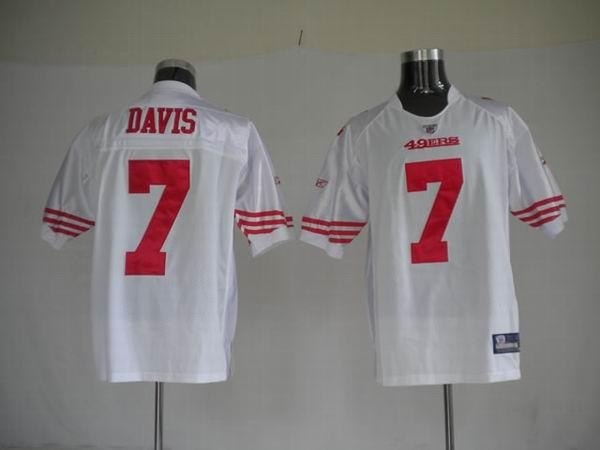 san francisco 49ers 7 davis white jerseys