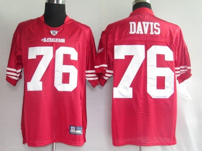 san francisco 49ers 76# davis red