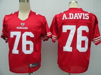 san francisco 49ers 76 a.davis red jerseys