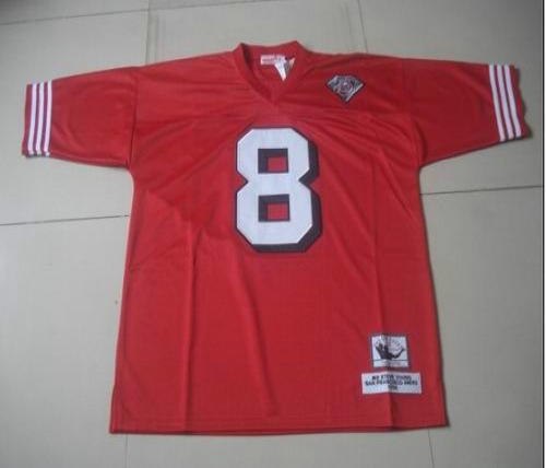 san francisco 49ers 8 steve young jersey 75th throwback jerseys red