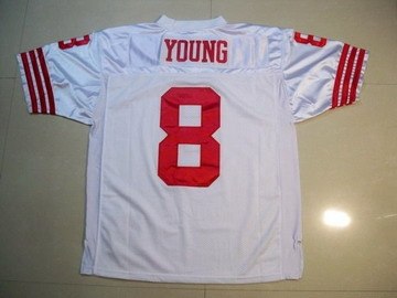 san francisco 49ers 8 steve young throwback white color