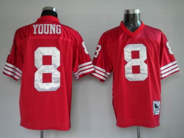 san francisco 49ers 8 young red throwback jerseys