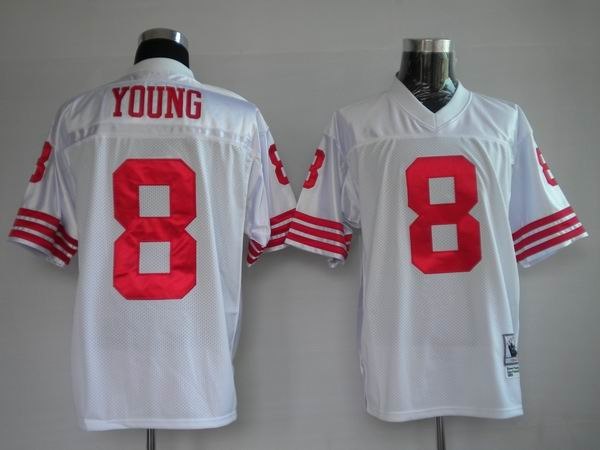 san francisco 49ers 8 young white throwback jersey