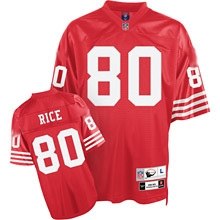 san francisco 49ers 80# j.rice red throwback jersey