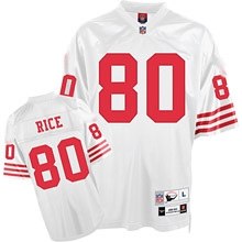 san francisco 49ers 80# j.rice white throwback jersey