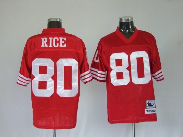 san francisco 49ers 80 jerry rice red