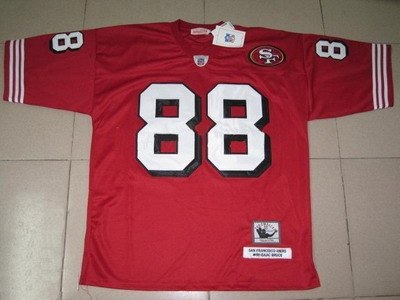 san francisco 49ers 88 bruce red color throwback jerseys