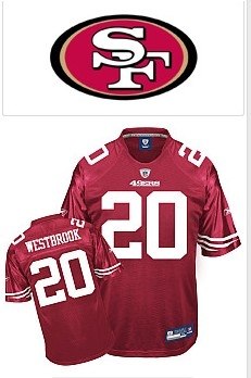 san francisco 49ers brian westbrook red jersey