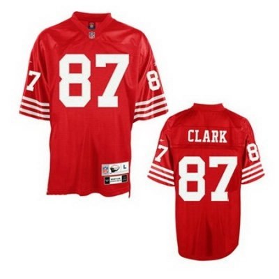 san francisco 49ers dwight clark #87 throwback red jersey
