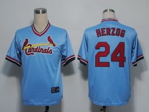 st. louis cardinals 24 herzog blue throwback jersey