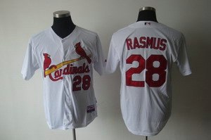 st. louis cardinals 28 rasmus white jersey