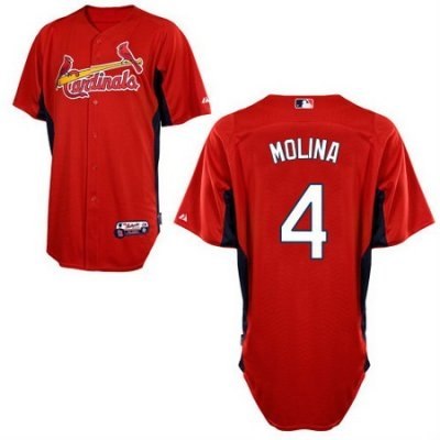 st. louis cardinals 4# yadier molina red cool base jerseys
