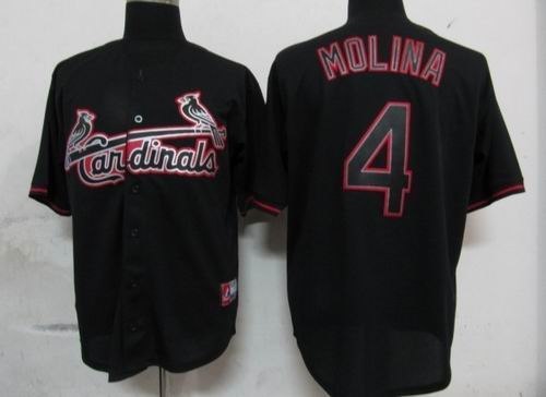 st. louis cardinals 4 yadier molina black jersey