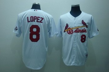 st. louis cardinals 8 lopez white jerseys
