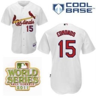 st.louis cardinals 15 jim edmonds white 2011 world